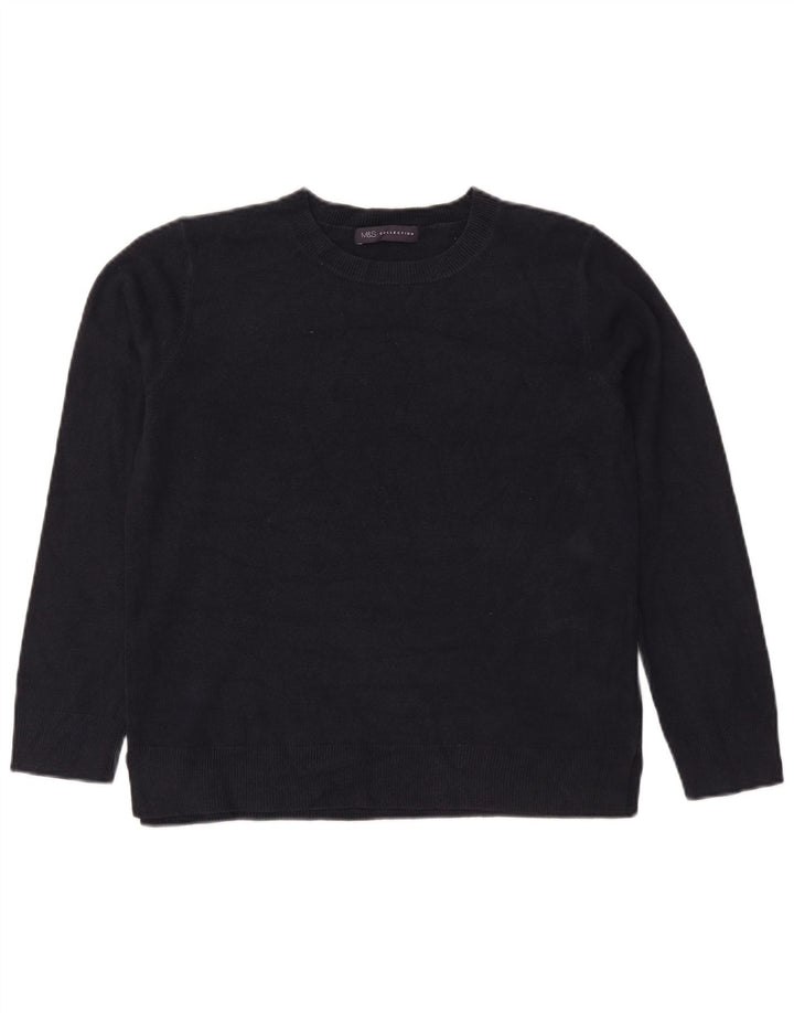 Maglione maglione girocollo da donna Marks & Spencer UK 14 blu navy medio