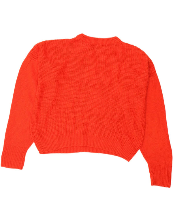Maglione maglione girocollo oversize da donna Topshop UK 8 piccolo rosso