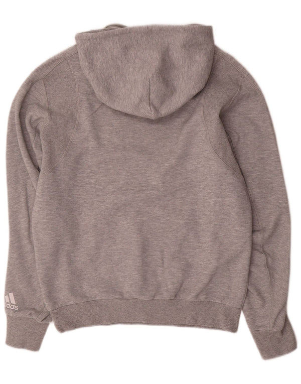 Maglione con cappuccio grafico da uomo Adidas piccolo in cotone chiazzato grigio