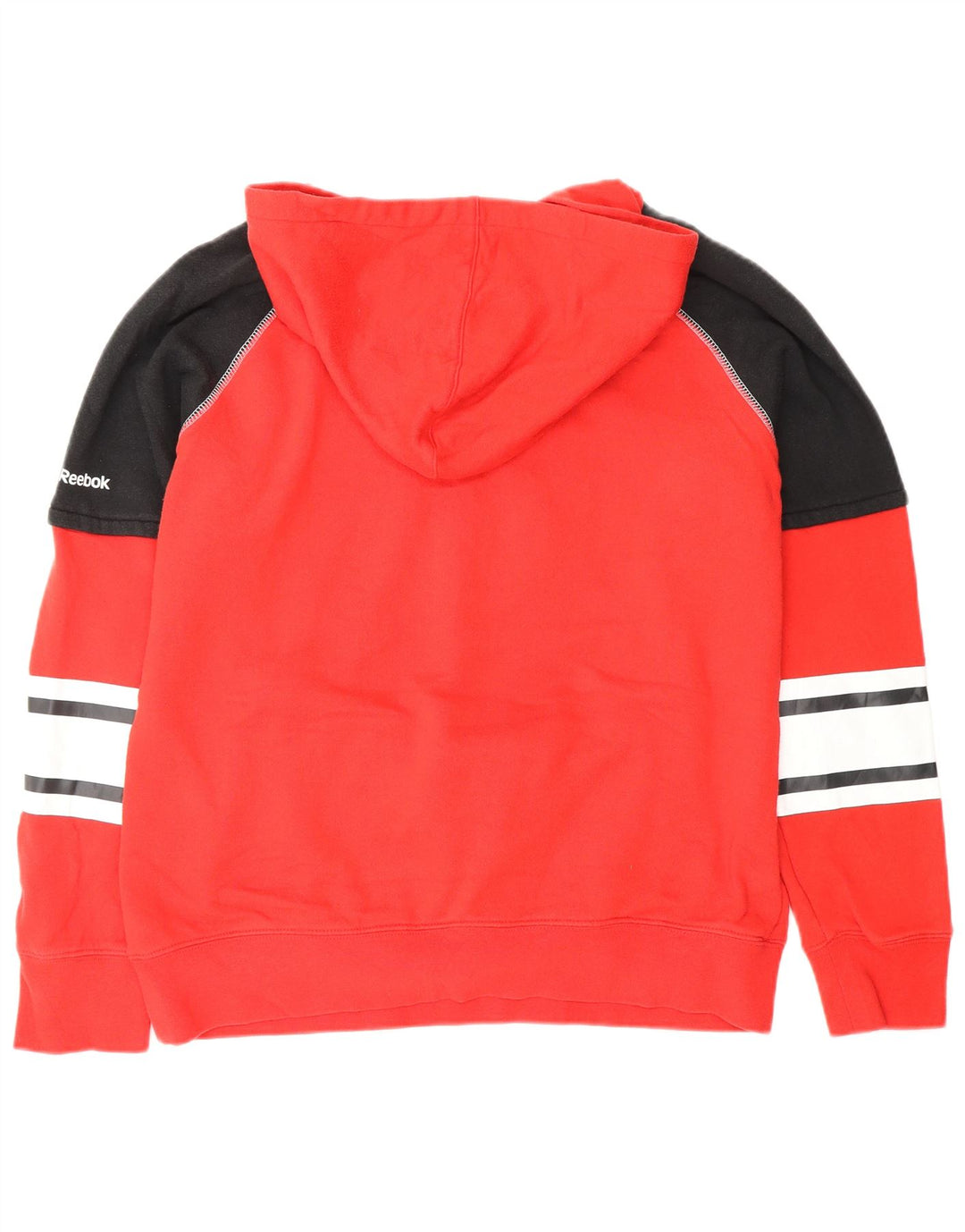 REEBOK Maglia da donna con cappuccio Chicago Blackhawks UK 16 Large Rosso Colorblock