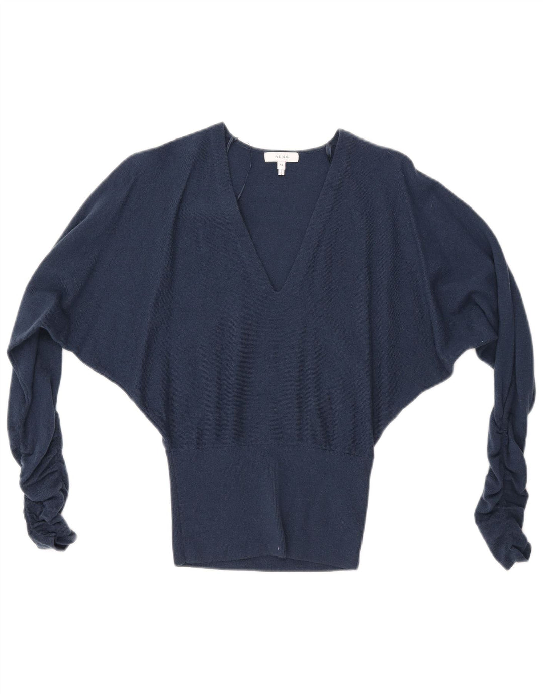 REISS Maglione da donna con scollo a V a pipistrello UK 6 XS Lana blu navy