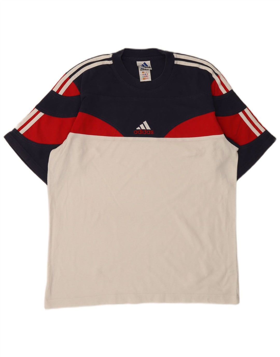 T-shirt da uomo Adidas Top UK 40/42 cotone color block medio multicolore