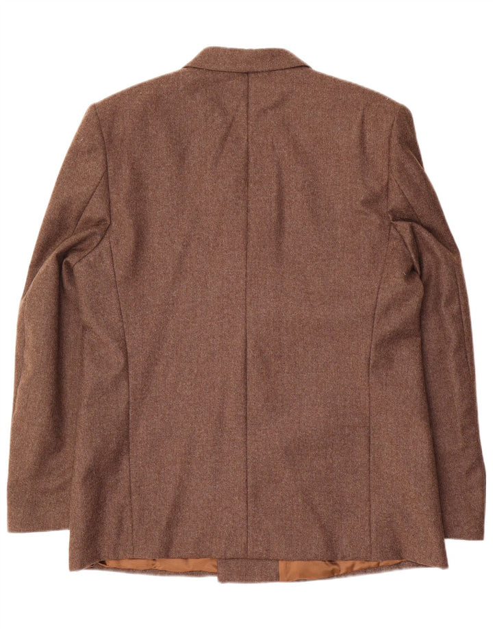 Giacca blazer doppiopetto vintage da uomo IT 52 XL in lana marrone