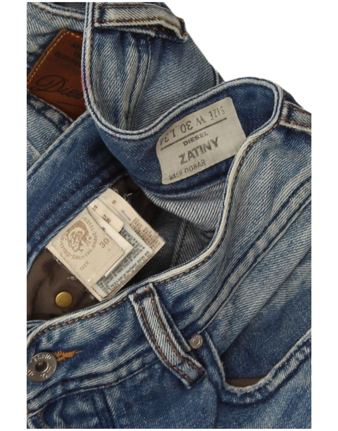 Diesel Uomo Zatiny Jeans Bootcut Distressed W30 L34 Cotone Blu