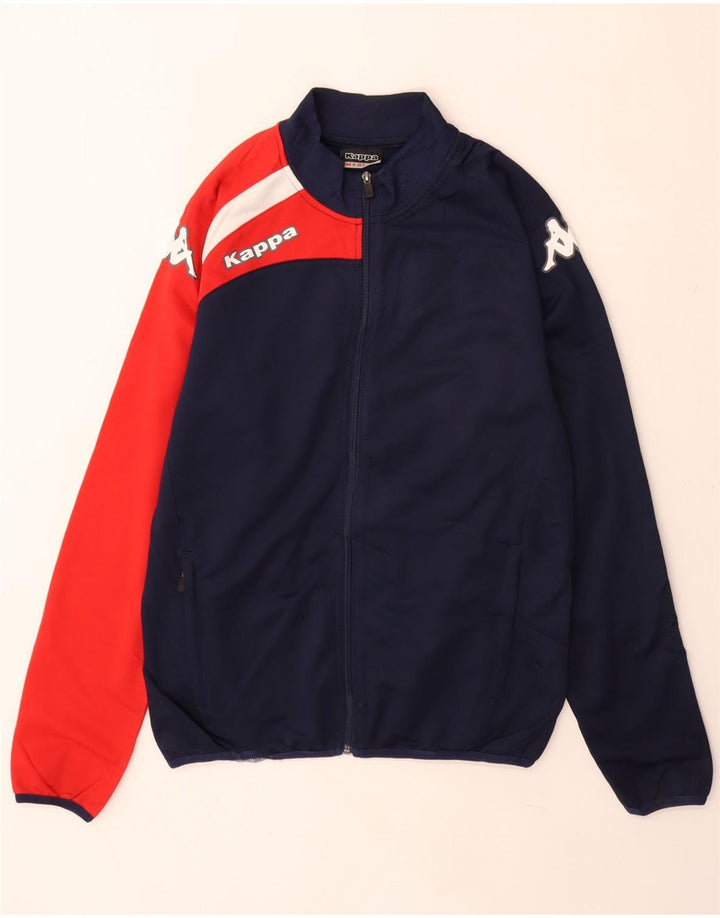 Giacca da ginnastica grafica da uomo Kappa a blocchi di colore blu navy medio