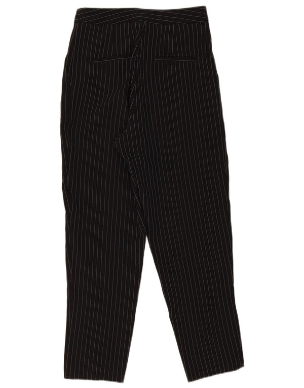 Pantaloni chino a vita alta da donna Topshop UK 6 XS W28 L26 Gessato nero