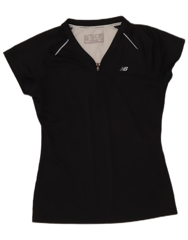 T-shirt da donna New Balance Top UK 10 Small Nero Colourblock Poliestere