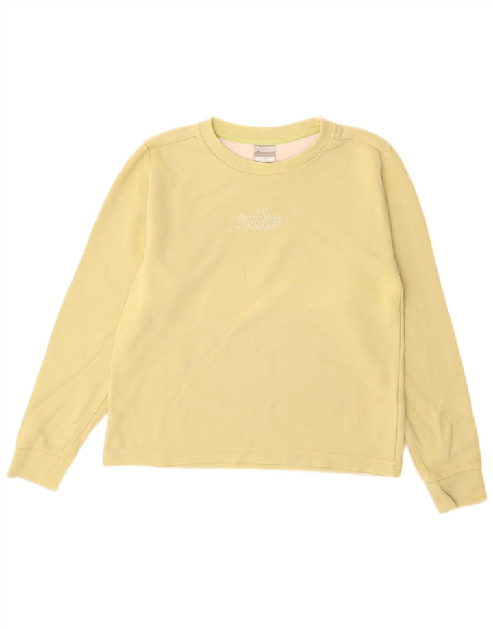 Top grafico da donna Nike manica lunga US 4/6 piccolo cotone verde