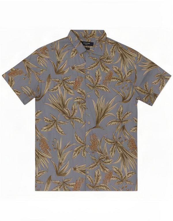 Jack & Jones Camicia hawaiana a maniche corte da uomo in cotone floreale blu medio