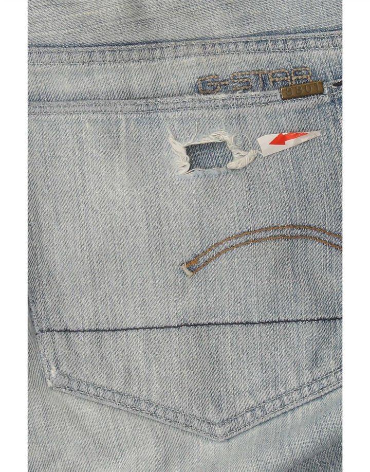 Jeans dritti invecchiati da uomo G-Star W32 L34 cotone blu