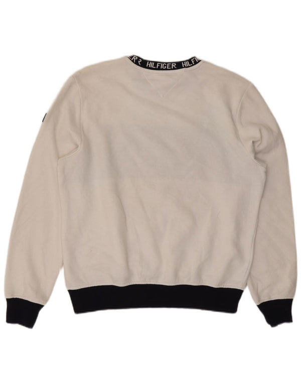 Tommy Hilfiger Uomo Felpa grafica Maglione Medium White Colourblock
