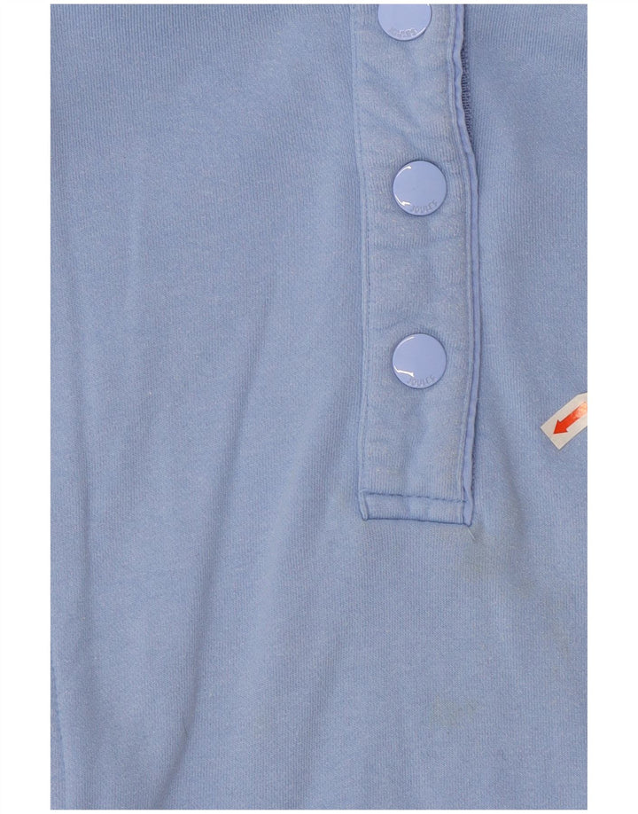 Felpa da donna Joules con collo abbottonato, maglione UK 12, cotone blu medio
