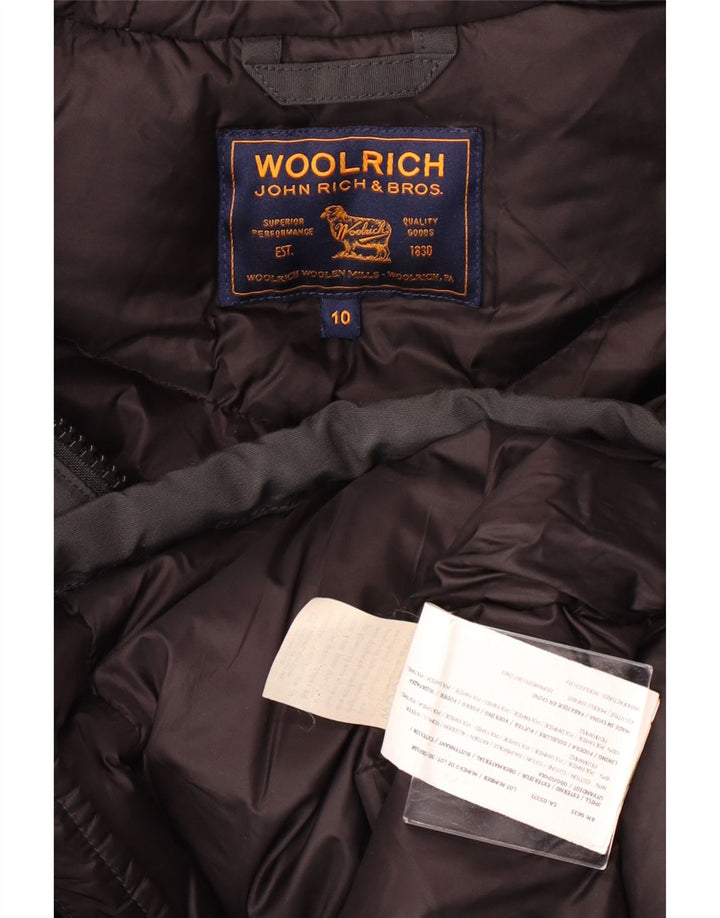 Cappotto imbottito con cappuccio per ragazzi WOOLRICH 9-10 anni in cotone nero