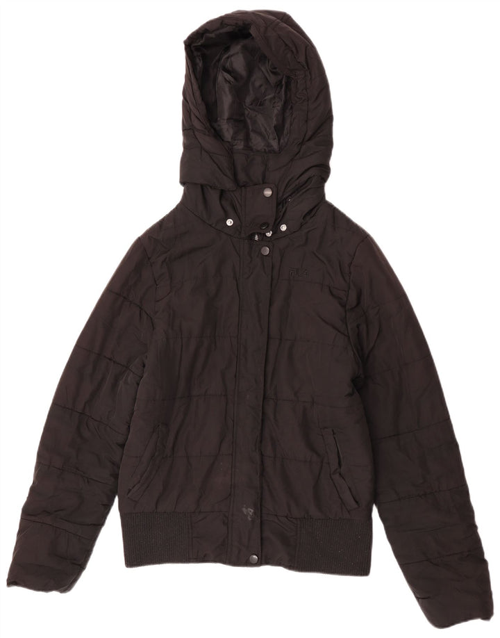 Giacca a vento con cappuccio da donna Fila UK 12 medio nero poliestere