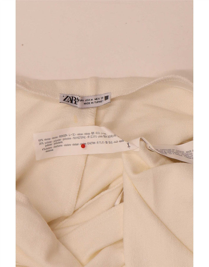 Abito senza spalline da donna Zara UK 14 Viscosa bianca media