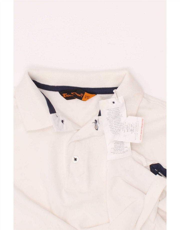 Polo da bambino Ben Sherman 8-9 anni in cotone bianco