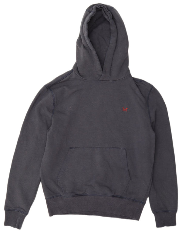 Crew Clothing Maglione con cappuccio da uomo piccolo in cotone blu navy