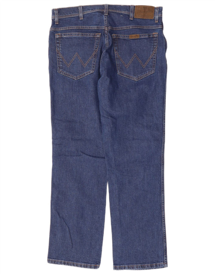 Jeans dritti da uomo Wrangler vestibilità regolare W34 L30 cotone blu
