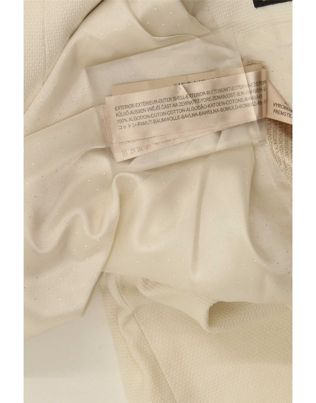 Giacca blazer da donna a 1 bottone Massimo Dutti EU 40 cotone bianco sporco medio