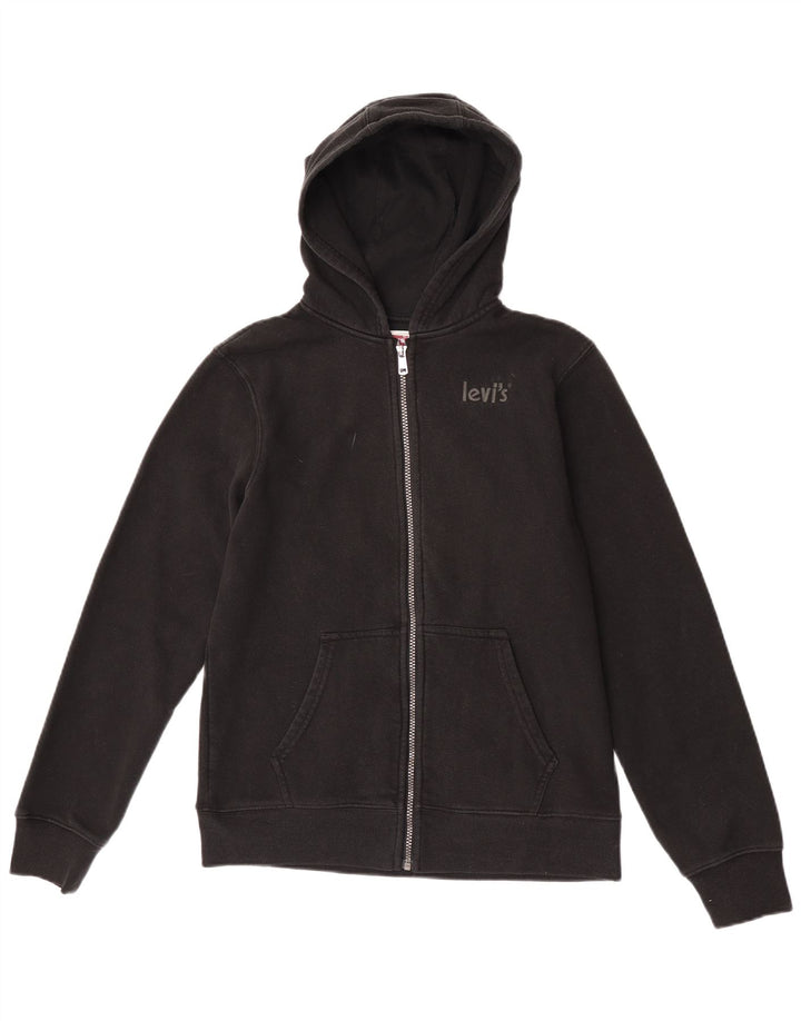 Maglione con cappuccio e zip per ragazzi Levi's 15-16 anni in cotone nero