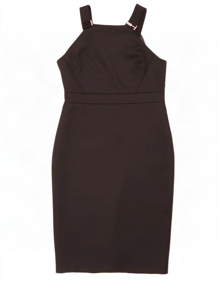 Abito aderente senza maniche da donna Ted Baker taglia 5 XL poliestere nero