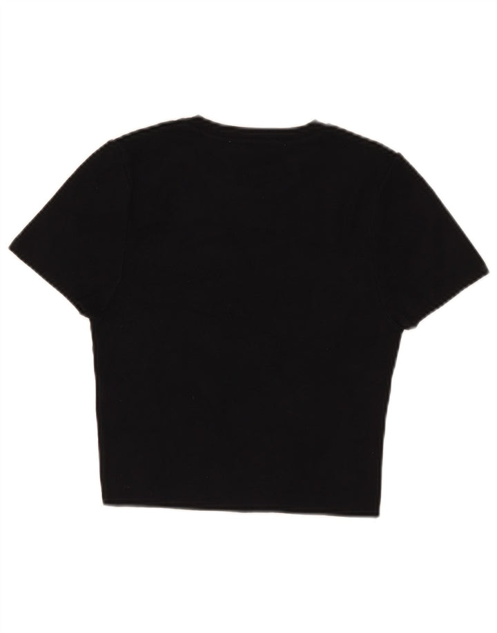 T-shirt corta da donna Zara Top UK 12 viscosa nera media
