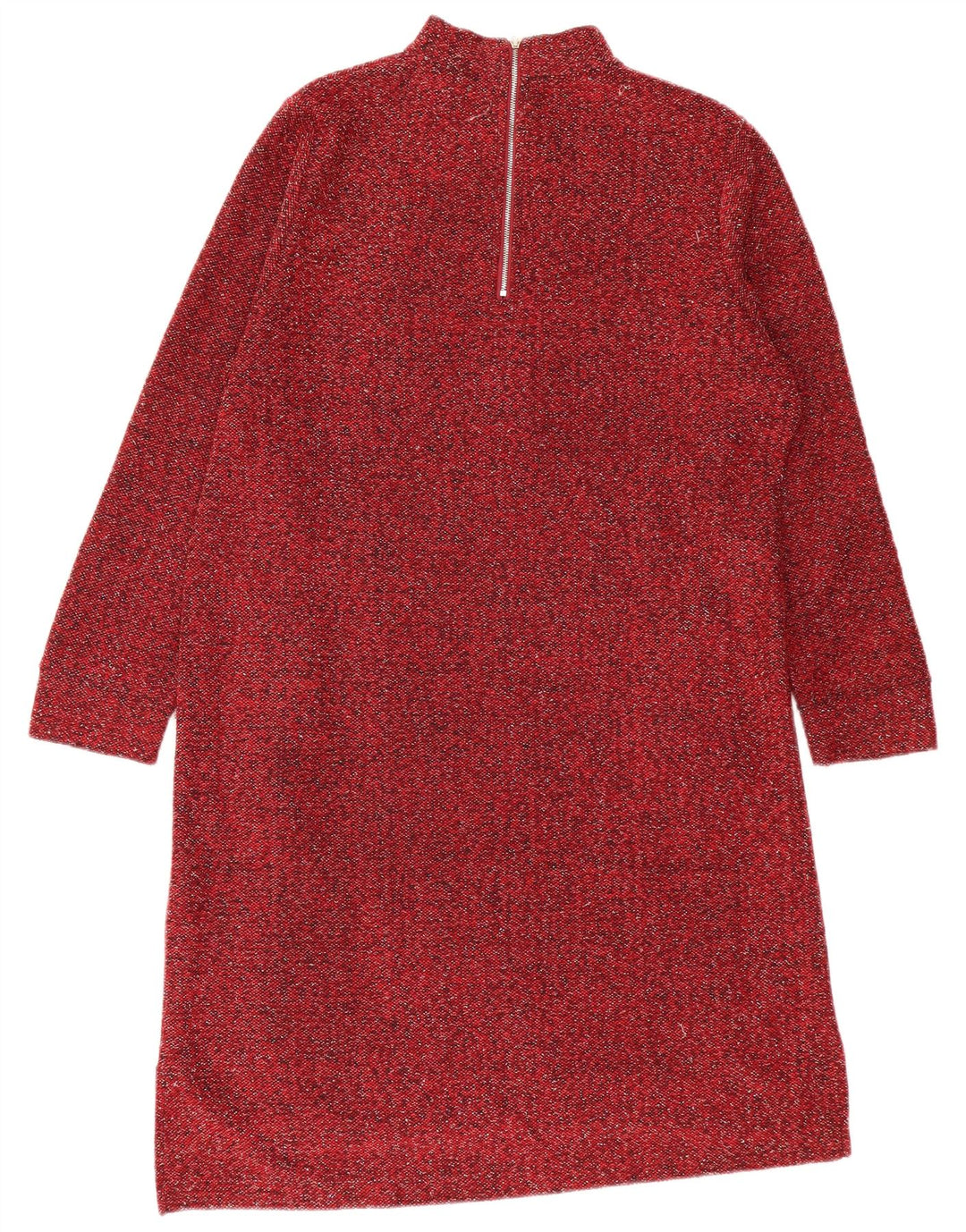 PACO BOUTIQUE Abito maglione da donna a maniche lunghe UK 14 Grande rosso screziato