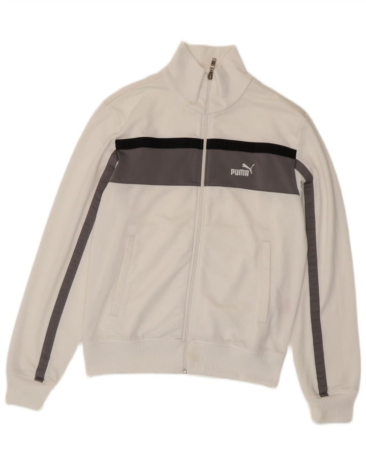 Giacca da tuta da uomo Puma in poliestere color block bianco medio