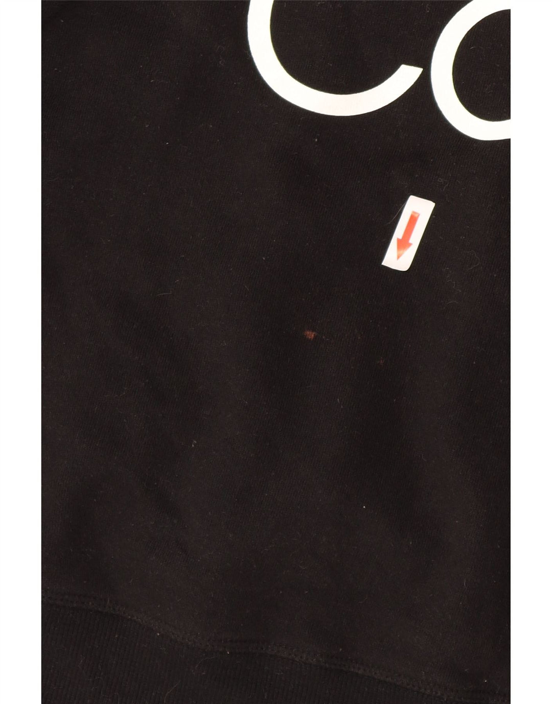 Calvin Klein Donna Crop Graphic Felpa Maglione UK 12 Medio Nero