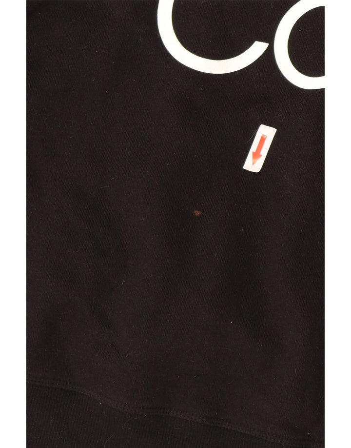 Calvin Klein Donna Crop Graphic Felpa Maglione UK 12 Medio Nero