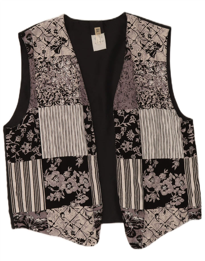 Gilet da donna vintage UK 18 XL Poliestere patchwork multicolore