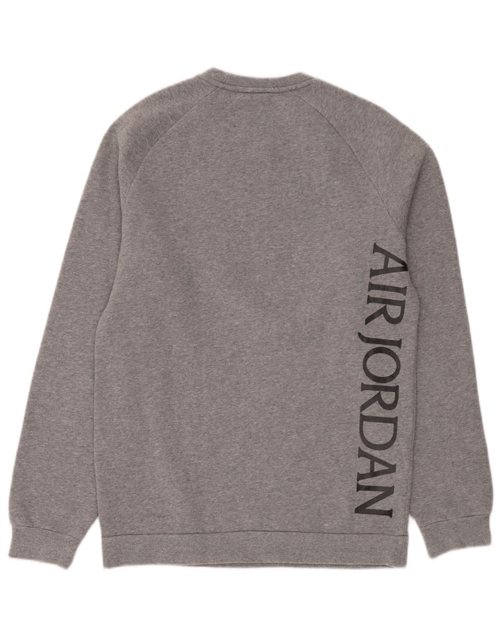 Felpa con grafica Jordan da uomo, piccola, in cotone grigio screziato