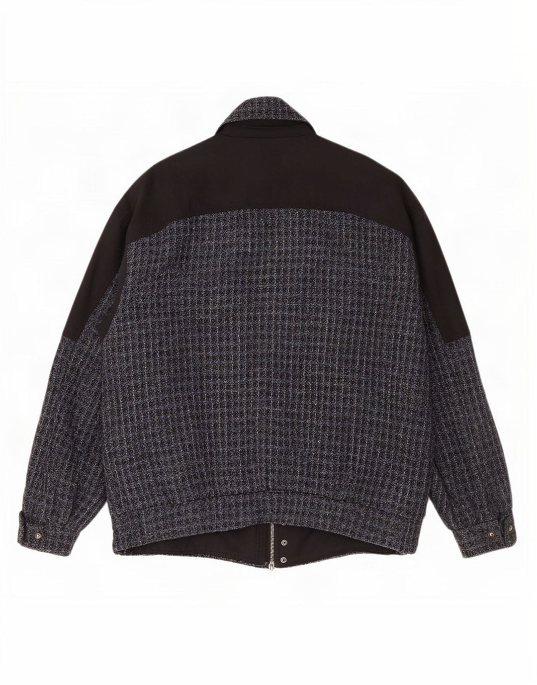 Giubbotto bomber vintage da uomo IT 54 2XL lana a quadri grigia