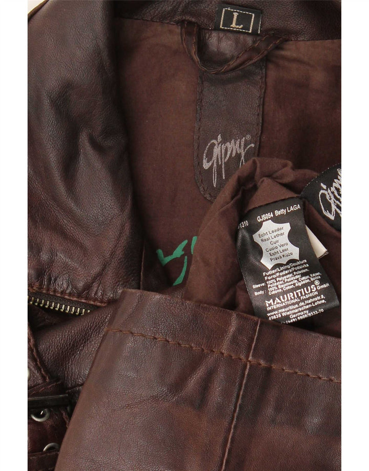 Giacca in pelle da donna Gipsy UK 14 grande marrone