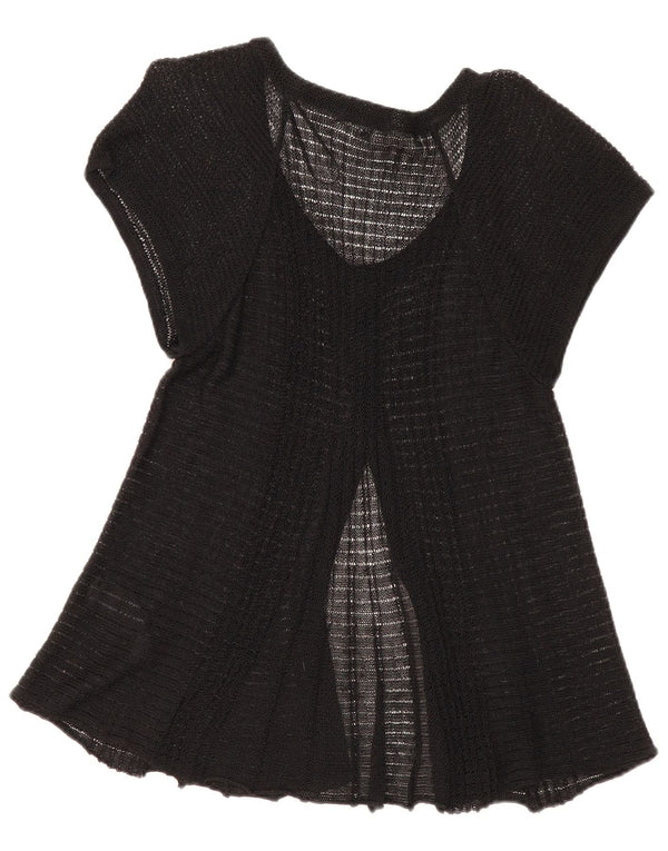 Top cardigan a maniche corte da donna Marks & Spencer UK 14 Lino nero medio