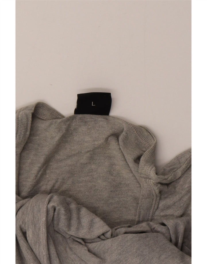 T-shirt da donna HUGO BOSS Top UK 16 grande in cotone grigio