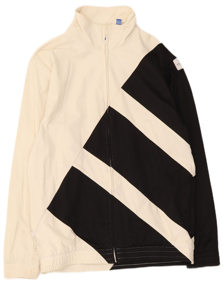 Giacca da uomo con grafica grafica Adidas, giacca media in poliammide color block bianco