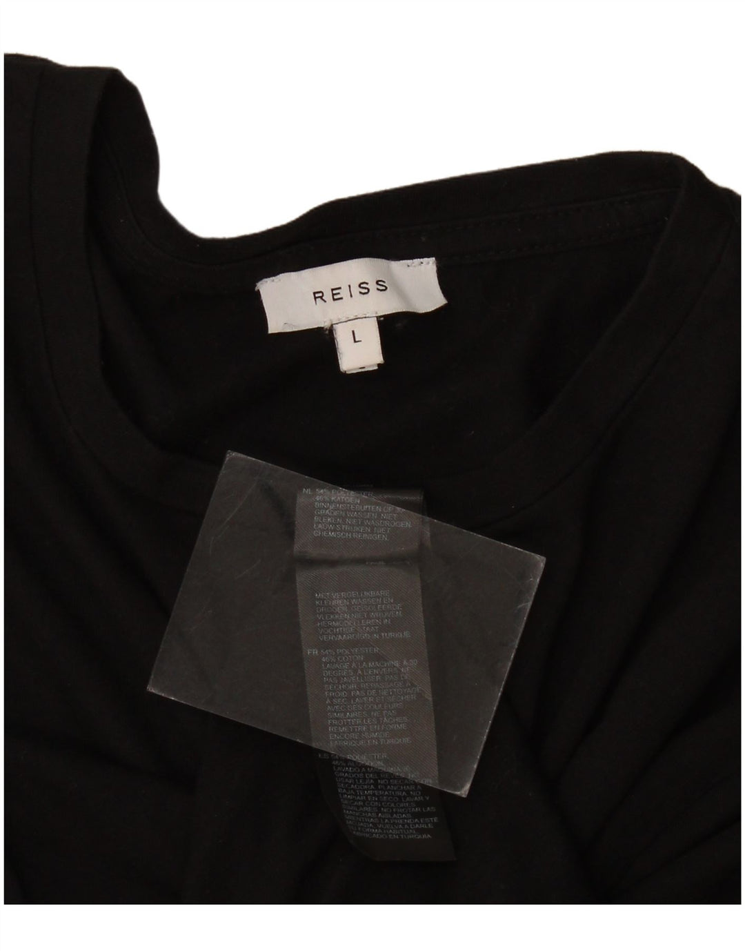 T-shirt da uomo Reiss Top grande in poliestere nero
