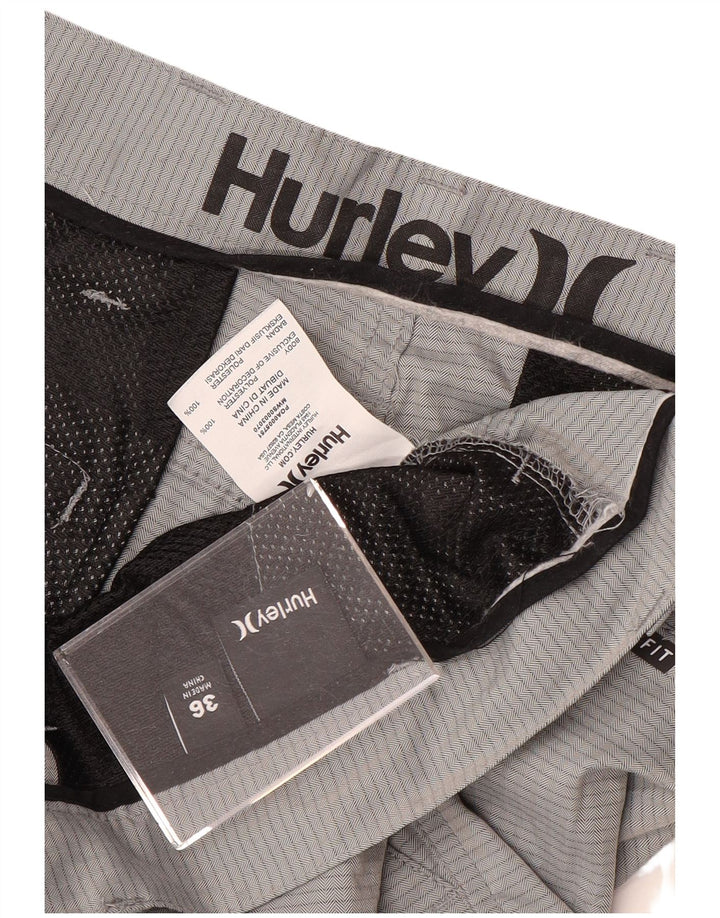 Pantaloncini chino da uomo Hurley W36 grande poliestere gessato grigio
