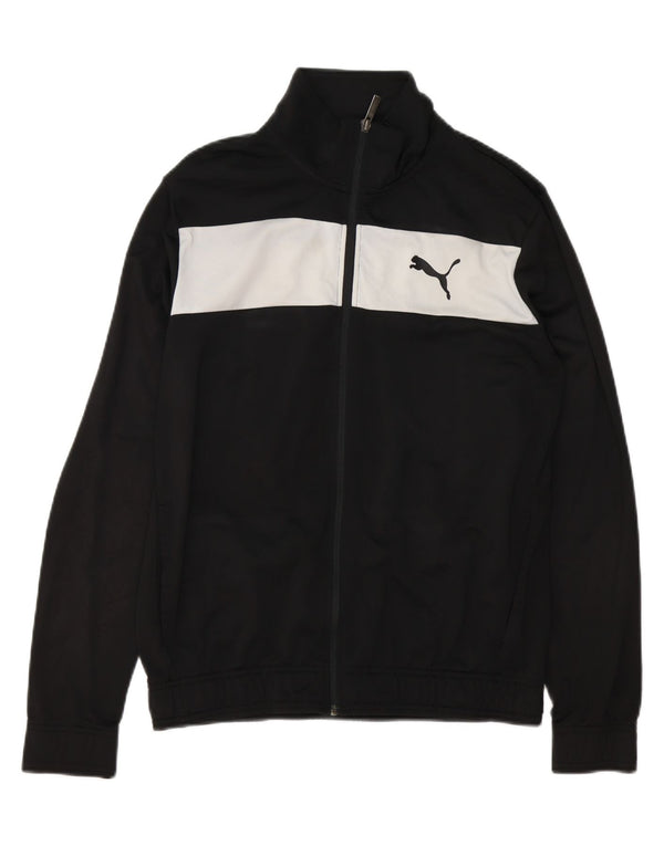 Giacca da tuta da uomo PUMA, giacca in poliestere color block medio nero