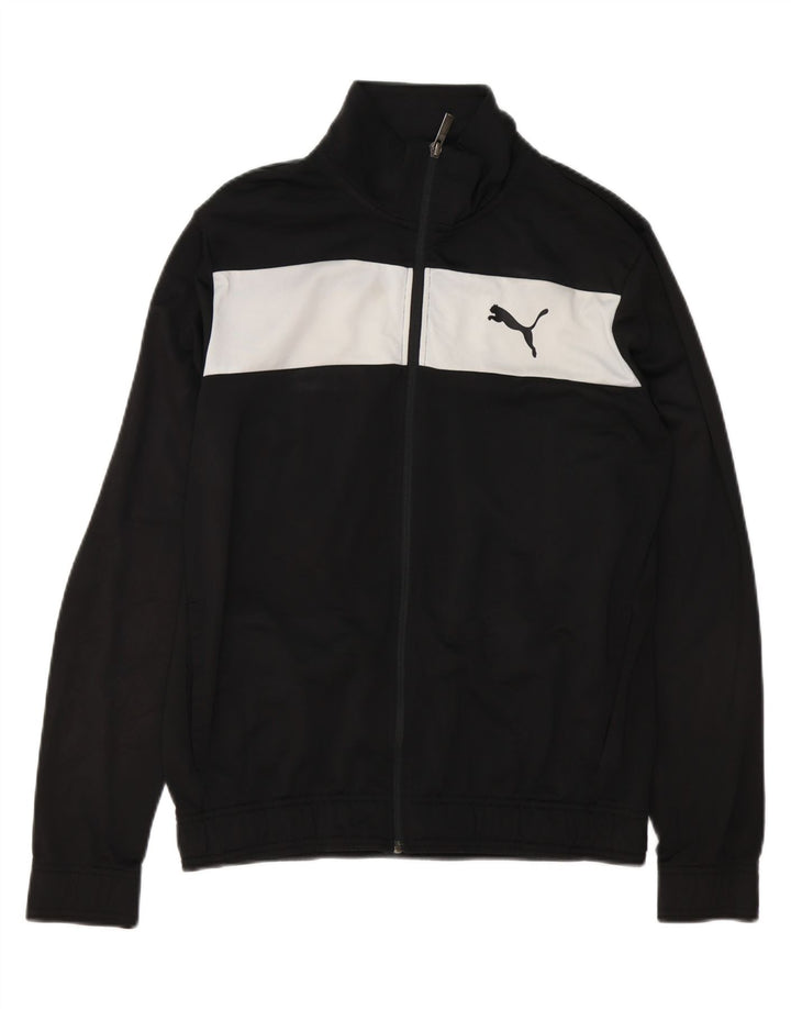 Giacca da tuta da uomo PUMA, giacca in poliestere color block medio nero