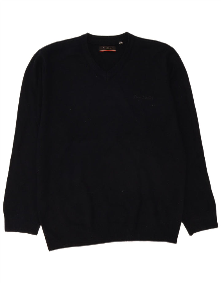 Maglione maglione da uomo con scollo a V Pierre Cardin 2XL Blu navy