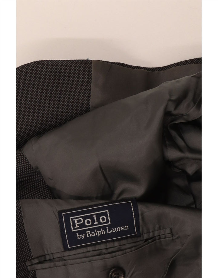 Giacca blazer a 2 bottoni da uomo Polo Ralph Lauren UK 40 grande blu navy maculato