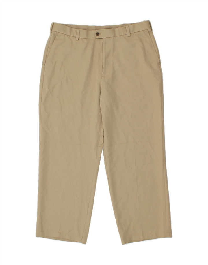 IZOD Mens Straight Chino Trousers W36 L28 Beige Polyester Vintage Izod and Second-Hand Izod from Messina Hembry 