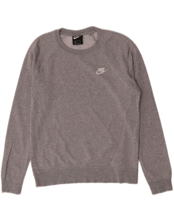 Felpa oversize da donna Nike, maglione UK 10, piccolo cotone grigio screziato