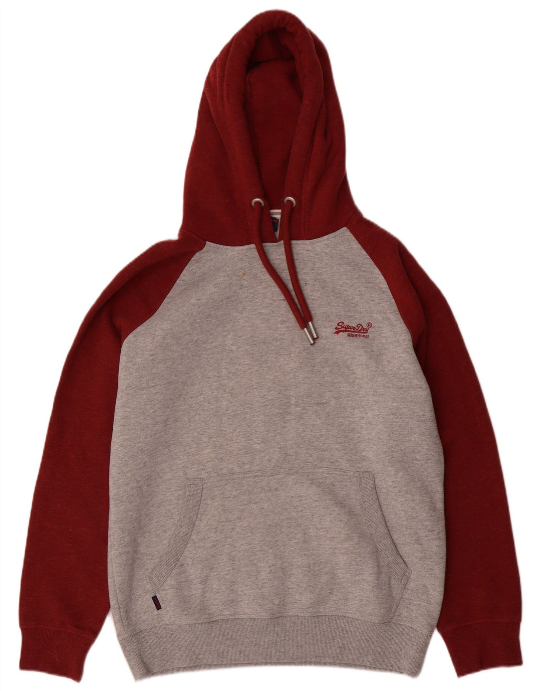 Felpa con cappuccio da uomo Superdry Large in cotone color block grigio