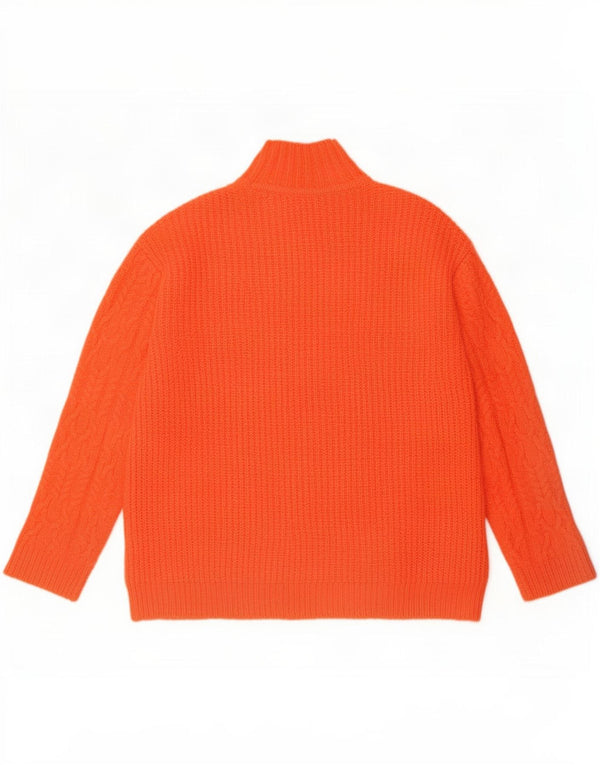 Maglione maglione a collo alto da donna Marks & Spencer UK 10 piccolo arancione