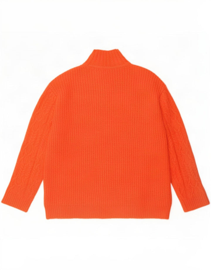 Maglione maglione a collo alto da donna Marks & Spencer UK 10 piccolo arancione