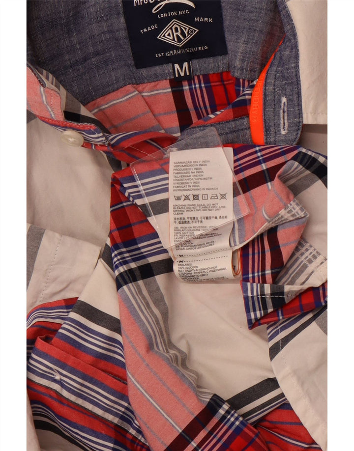 Camicia a maniche corte da uomo vestibilità regolare SUPERDRY in cotone a quadri rosso medio