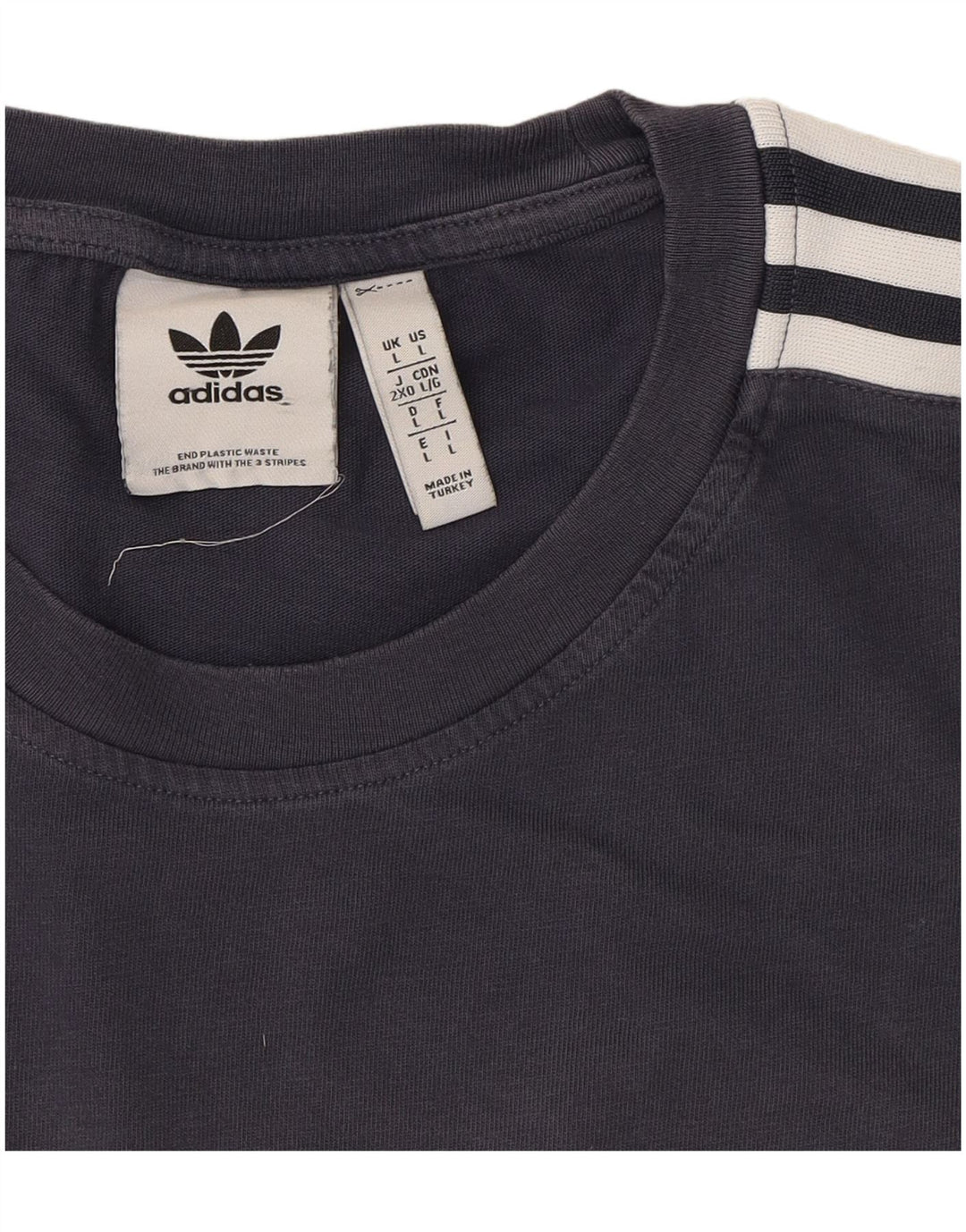 ADIDAS Mens T-Shirt Top Large Navy Blue Cotton